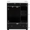 24" Modern Bathroom Vanity with Sink, Sink Cabinet with Ceramic Basin, Bathroom Vanities Cabinet with 2 Drawers & 1 Door (Black)