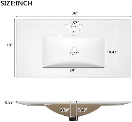 72'' Bathroom Vanities with Ceramic Sink Combo, Freestanding Double Bathroom Vanity Storage Cabinet 4 Soft Closing Doors & 2 Drawers Floor Standing Storage (Grey)