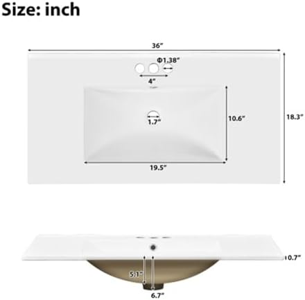 36" Bathroom Vanity with Sink, Modern Bathroom Cabinet, Single Basin Vanity Set with Storage Cabinet Doors Drawer for Guest Baths Master Suites or Rental Units,Small Bathrooms (Blue)