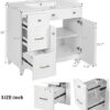 36" Bathroom Vanity with Ceramic Sink, Standard and Double-Layer Drawers, Soft Close Doors, Adjustable Shelves, Modern Storage Cabinet for Small and Medium Bathrooms (White)