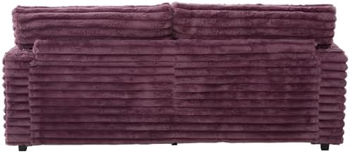 83.5" Oversized Double Lounge Chaise, Cloud Plush Sofa Bed, Upholstered Cloud Sofa Deep Seat with USB Ports and Cup Holders, Modern Sleeper Loveseat Chair for Living Room Reading (Wine Red)