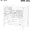 36" Bathroom Vanity with Sink, Modern Bathroom Cabinet Vanity Extra Large Storage with 1 Cabinet & 3 Drawers, Freestanding Bathroom Vanities, Solid Wood Frame (Black)