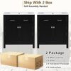 60" Modern Bathroom Vanity with Double Vanities, Double Ceramic Sinks, Adjustable Shelf, Soft Close Doors and Flip Drawer, Large Bathroom Vanity Sink Set (Black)