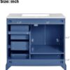 36" Bathroom Vanity with Ceramic Sink Combo, Freestanding Modern Bathroom Storage Vanity Cabinet with 2 Soft-Closing Doors & 4 Drawers, Bathroom Vanities, Solid Wood Frame, Storage Cabinet (Blue)