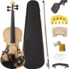 Beginner Violin 4/4 Full Size Kit, Violin Fiddle Set for Professional, Teens, Student, Hand Carved Acoustic Violins Set with Bow, Rosin, Shoulder Rest, Extra Strings and a Lightweight Hard Case
