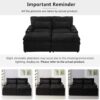70.9" Oversized Double Lounge Chaise | Loveseat Sofa | Sectional Convertible Sofa Bed | USB Ports | Cup Holders | Storage Space | Cloud Plush Couch Bed | Living Room Reading (Black)