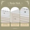36" Bathroom Vanity with Sink, Bathroom Vanities, FreeStanding Vanity Set with 4 Drawers, Solid Wood Frame Bathroom Cabinet (Beige)