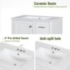 30" Bathroom Vanity with Sink and 4 Drawers & 1 Door Cabinet, Easy Assembly Modern Bathroom Vanities Storage Cabinet for Guest Baths Master Suites or Rental Units (White, 30 Inches)