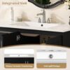 36'' Bathroom Vanity with Sink, Floating Single Sink Bathroom Vanities with Adjustable Shelf, Wall-Mounted Bath Room Vanity, Modern Storage Cabinet for Small Spaces (Black)