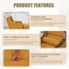 53.5'' Accent Chair for Living Room, Bedroom, Upholstered Living Room Recliner Reading Lounge Chairs, Chaise Lounge Indoor Chair, Sleeper Couch for Small Chairs for Small Spaces (Mustard Yellow)