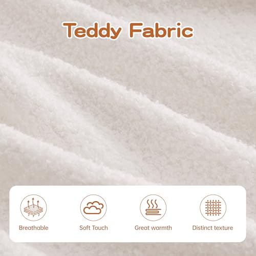 106" L-Shaped Boneless Couches for Living Room, Cloud Couch with Contrast Color Design, Modular Sectional Sofa with Deep Seat, Comfy Teddy Sofa No Assembly Required (White, Right Facing Chaise)