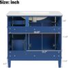 36" Bathroom Vanity with Sink, Modern Bathroom Cabinet, Single Basin Vanity Set with Storage Cabinet Doors Drawer for Guest Baths Master Suites or Rental Units,Small Bathrooms (Blue)