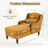 53.5'' Accent Chair for Living Room, Bedroom, Upholstered Living Room Recliner Reading Lounge Chairs, Chaise Lounge Indoor Chair, Sleeper Couch for Small Chairs for Small Spaces (Mustard Yellow)