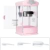 Portable Popcorn Machine, 8 Ounce Nonstick Kettle Small Popcorn Maker, Movie Theater Commercial Popper Machine for Parties, Events, and Home Theater (Pink)