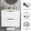 36 Inch Bathroom Vanity with Sink, Floating Ceramic Sink Bathroom Vanity with 2 Soft-Closing Drawers Wall-Mounted Bath Room Vanities for Small Space (White, 36‘’)