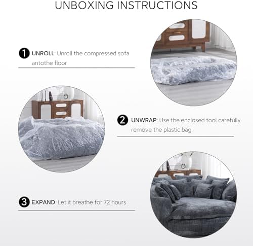 81'' Round Couch Bed Boneless Cloud Sofa, Pink Extra Wide and deep | Memory Foam | Loveseat | No Assembly | Living Room