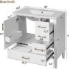 Bathroom Vanity, 30" Bathroom Vanity with Sink, Modern Storage Cabinet with 3 Drawers & 1 Door, Freestanding Bathroom Vanities, Solid Wood Frame for Small Space 30'' x 18'' x 34'' (White)