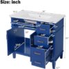 36" Bathroom Vanity with Sink, Modern Bathroom Cabinet, Single Basin Vanity Set with Storage Cabinet Doors Drawer for Guest Baths Master Suites or Rental Units,Small Bathrooms (Blue)