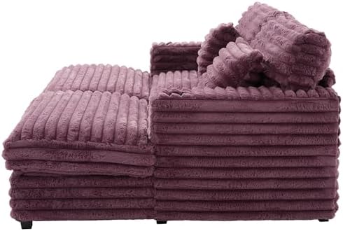 83.5" Oversized Double Lounge Chaise, Cloud Plush Sofa Bed, Upholstered Cloud Sofa Deep Seat with USB Ports and Cup Holders, Modern Sleeper Loveseat Chair for Living Room Reading (Wine Red)