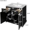 30'' Bathroom Vanity with Ceramic Sink Combo, Solid Wood Frame Bathroom Storage Cabinet, Freestanding Vanity Set with 2 Drawers & Soft Closing Doors (30'')