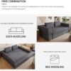 78 Inch Futon Sofa Bed, 2-in-1 Folding Convertible Sofa Bed, Oversized Chenille Upholstered Boneless Couch, Loveseat Sleeper Bed Floor Couch Modular Futon Couches for Living Room Bedroom (Grey)
