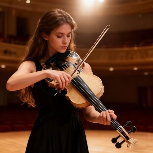 Beginner Violin 4/4 Full Size Kit, Violin Fiddle Set for Professional, Teens, Student, Hand Carved Acoustic Violins Set with Bow, Rosin, Shoulder Rest, Extra Strings and a Lightweight Hard Case