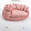 81'' Round Couch Bed Boneless Cloud Sofa, Pink Extra Wide and deep | Memory Foam | Loveseat | No Assembly | Living Room