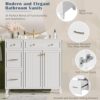 36" Bathroom Vanity with Ceramic Sink, Standard and Double-Layer Drawers, Soft Close Doors, Adjustable Shelves, Modern Storage Cabinet for Small and Medium Bathrooms (White)