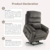 Multi-Functional Power Lift Recliner with Foldable Table, Charging Station, Lazy Boy Recliner Chair That Can Rest Flat. Lift Chairs Recliners for Elderly with Massage and Lumbar Heat