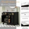 36'' Bathroom Vanity with Ceramic Sink Combo Set, Modern Freestanding Single Bathroom Cabinet with 4 Drawers & 2 Cabinets, Storage Cabinet, Solid Wood Frame Vanity Set (Black)