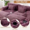 83.5" Oversized Double Lounge Chaise, Cloud Plush Sofa Bed, Upholstered Cloud Sofa Deep Seat with USB Ports and Cup Holders, Modern Sleeper Loveseat Chair for Living Room Reading (Wine Red)