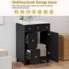 24" Modern Bathroom Vanity with Sink, Sink Cabinet with Ceramic Basin, Bathroom Vanities Cabinet with 2 Drawers & 1 Door (Black)