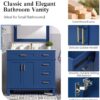 36" Bathroom Vanity with Sink, Modern Bathroom Cabinet, Single Basin Vanity Set with Storage Cabinet Doors Drawer for Guest Baths Master Suites or Rental Units,Small Bathrooms (Blue)