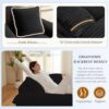 51'' Chaise Lounge Chair Indoor with Ottoman, Oversized Corduroy Upholstered Boneless Sofa Bed, Deep Seat Sleeper Couch Reading Chairs, Cloud Sofas Couches for Living Room (Black)