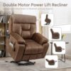 Cloud Power Lift Recliner with 26'' Extra Wide Seat for Large Weight Elderly, Maximum Weight 400lb, Velvet Comfort Lift Lazy Boy Recliner Chair with Massage and Lumbar Heat with Cup Holder and Pocket