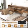 77'' Twin Daybed with Trundle, Farmhouse Daybed Sofa Bed Frame with Sliding Barn Door Headboard and Charging Station & LED Light for Bedroom and Guest Room