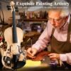Beginner Violin 4/4 Full Size Kit, Violin Fiddle Set for Professional, Teens, Student, Hand Carved Acoustic Violins Set with Bow, Rosin, Shoulder Rest, Extra Strings and a Lightweight Hard Case