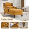 53.5'' Accent Chair for Living Room, Bedroom, Upholstered Living Room Recliner Reading Lounge Chairs, Chaise Lounge Indoor Chair, Sleeper Couch for Small Chairs for Small Spaces (Mustard Yellow)