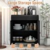 Accent Storage Cabinet with 2 Doors, Sideboard Steel Buffet Cabinet with Storage Embossed for Entryway Living Room Dining Room