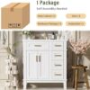 30'' Bathroom Vanity with Single Sink Combo, Freestanding Modern Bathroom Storage Sink Cabinet, Storage Cabinet with 2 Drawers & 2 Door, Solid Wood Frame for Small Bathrooms, White