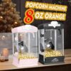 Portable Popcorn Machine, 8 Ounce Nonstick Kettle Small Popcorn Maker, Movie Theater Commercial Popper Machine for Parties, Events, and Home Theater (Pink)