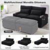70.9" Oversized Double Lounge Chaise | Loveseat Sofa | Sectional Convertible Sofa Bed | USB Ports | Cup Holders | Storage Space | Cloud Plush Couch Bed | Living Room Reading (Black)