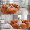 81'' Large Bean Bag Chair for Adults, Memory Foam Oversized Beanbag Chairs Couch with 14 Pillow, Comfy Giant Bean Bag Sofa Couch Bed, Chaise Lounge Chair Indoor Lazy Sofa for Living Room (Orange)