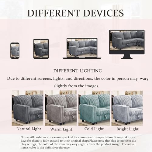 81'' Modular Sectional Sleeper Sofa with Pull Out Bed, U Shaped Sectional Couch with Storage & USB Charging, Extra Wide and Deep Seat Couches for Living Room (Grey)