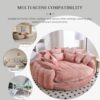 81.1" W Oversized Round Chair, Swivel Accent Chair Extra Large Knitted Chenille Living Room Chair (Pink)