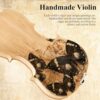Beginner Violin 4/4 Full Size Kit, Violin Fiddle Set for Professional, Teens, Student, Hand Carved Acoustic Violins Set with Bow, Rosin, Shoulder Rest, Extra Strings and a Lightweight Hard Case