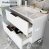 36 Inch Bathroom Vanity with Sink, Floating Ceramic Sink Bathroom Vanity with 2 Soft-Closing Drawers Wall-Mounted Bath Room Vanities for Small Space (White, 36‘’)
