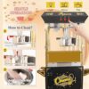 Upgraded 16oz Commercial Popcorn Machine with Cart, 850W Large Vintage Popcorn Maker for 15-20 People, Pop Corn Machine Makes Up to 80 Cups for Home Party(Black)