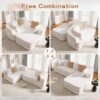 106" L-Shaped Boneless Couches for Living Room, Cloud Couch with Contrast Color Design, Modular Sectional Sofa with Deep Seat, Comfy Teddy Sofa No Assembly Required (White, Right Facing Chaise)