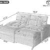 70.9" Oversized Double Lounge Chaise | Loveseat Sofa | Sectional Convertible Sofa Bed | USB Ports | Cup Holders | Storage Space | Cloud Plush Couch Bed | Living Room Reading (Black)